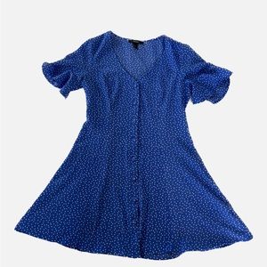 Forever 21 Blue Dotted Dress